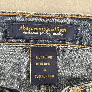 Vintage Abercrombie & Fitch Lace Up Jeans Womens 4 Y2K Made USA Low Rise Denim